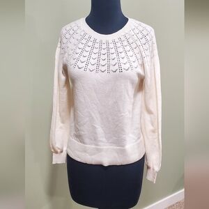 LOFT Cream Women's Crew Neck Sweater